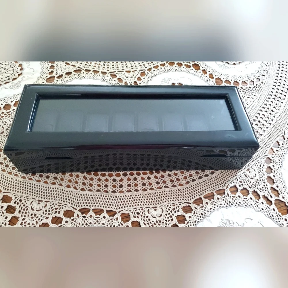 ECCLISSI  WATCH STORAGE BOX Ebony Black, 8 Watches w/Display Pads Unisex - Picture 6 of 7